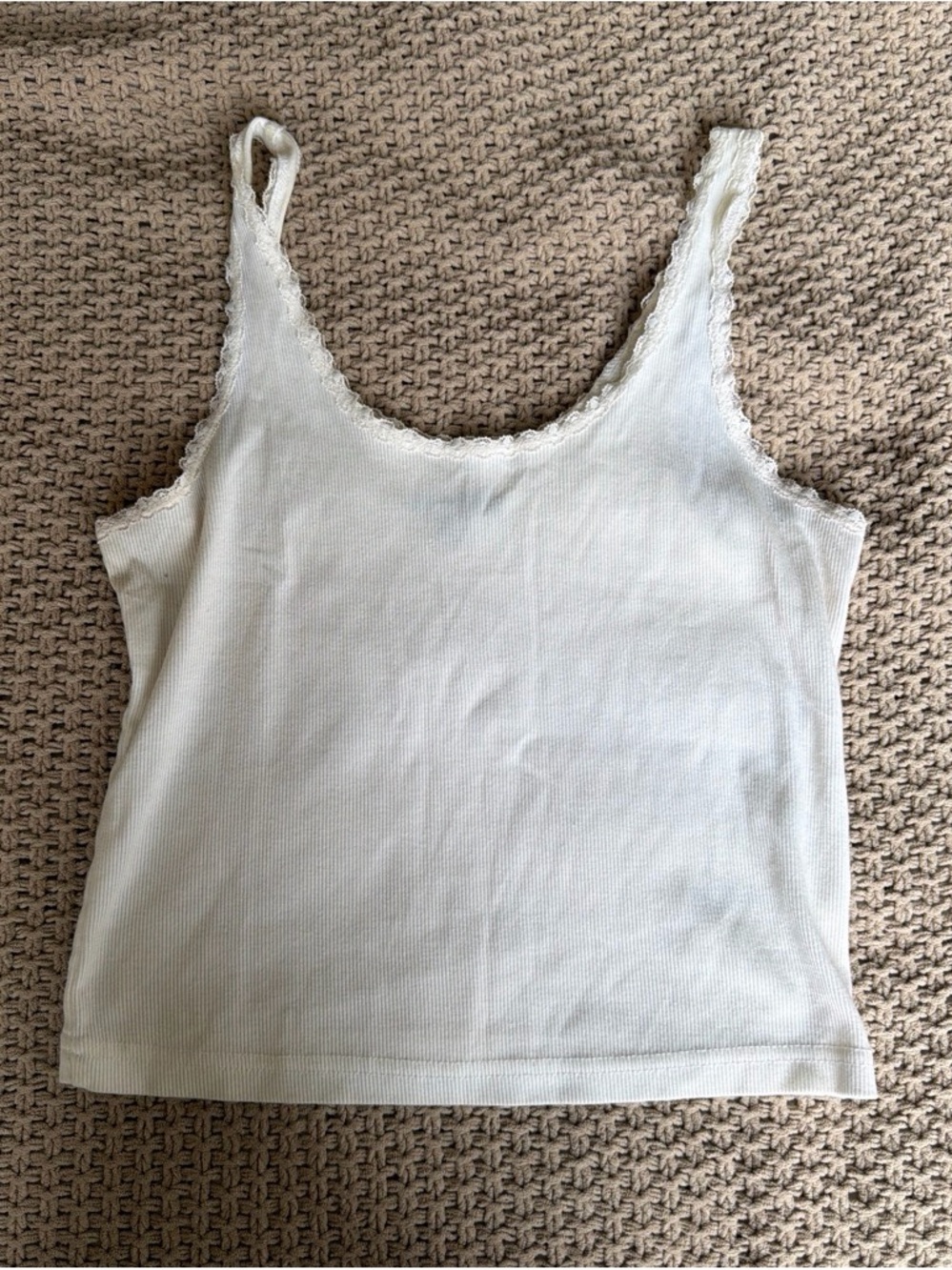 White Lace Trim Tank
